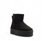 Europeon Union Women Black Chamois Half Boot #3282
